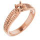 Accented Ring Mounting in 18 Karat Rose Gold for Round Stone...