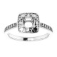 Halo Style Engagement Ring Mounting in Sterling Silver for Round Stone...