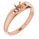 Solitaire Engagement Ring Mounting in 14 Karat Rose Gold for Round Stone..