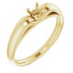 Solitaire Engagement Ring Mounting in 14 Karat Yellow Gold for Round Stone..