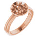 Halo Style Engagement Ring Mounting in 18 Karat Rose Gold for Round Stone...