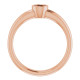 Bezel Set Solitaire Engagement Ring Mounting in 10 Karat Rose Gold for Round Stone.