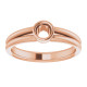 Bezel Set Solitaire Engagement Ring Mounting in 10 Karat Rose Gold for Round Stone.