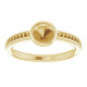 Bezel Set Accented Ring Mounting in 18 Karat Yellow Gold for Round Stone.