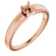 Accented Engagement Ring Mounting in 14 Karat Rose Gold for Round Stone...