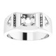 Accented Ring Mounting in 18 Karat White Gold for Round Stone...