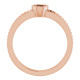 Bezel Set Accented Ring Mounting in 18 Karat Rose Gold for Round Stone.