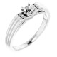 Solitaire Ring Mounting in 10 Karat White Gold for Round Stone..
