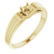 Solitaire Ring Mounting in 10 Karat Yellow Gold for Round Stone.