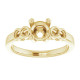 Accented Ring Mounting in 14 Karat Yellow Gold for Round Stone...