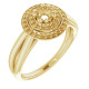 Double Halo Style Ring Mounting in 18 Karat Yellow Gold for Round Stone..