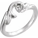 Family Freeform Ring Mounting in 18 Karat White Gold for Round Stone, 4.66 grams