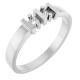 Family Ring Mounting in 18 Karat White Gold for Round Stone, 2.77 grams