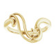 Family Freeform Ring Mounting in 18 Karat Yellow Gold for Round Stone, 4.23 grams