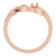 Family Freeform Ring Mounting in 18 Karat Rose Gold for Round Stone, 4.23 grams