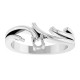 Family Bypass Ring Mounting in 18 Karat White Gold for Round Stone, 5.12 grams