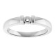 Family Ring Mounting in 18 Karat White Gold for Round Stone, 2.94 grams