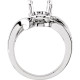 Solitaire Ring Mounting in 10 Karat White Gold for Oval Stone, 4.09 grams