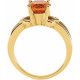 Accented Ring Mounting in 10 Karat Rose Gold for Oval Stone, 4.09 grams