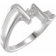 Family Ring Mounting in Platinum for Round Stone, 7.67 grams