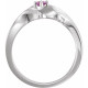 Family Ring Mounting in 18 Karat White Gold for Round Stone, 6.65 grams