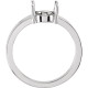 Solitaire Ring Mounting in 10 Karat White Gold for Oval Stone, 3.21 grams
