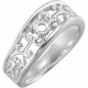 Family Ring Mounting in Platinum for Round Stone, 10.34 grams