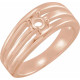 Family Ring Mounting in 18 Karat Rose Gold for Round Stone, 8.38 grams