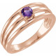 Family Ring Mounting in 18 Karat Rose Gold for Round Stone, 4.89 grams