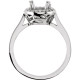 Halo Style Ring Mounting in Platinum for Round Stone, 5.1 grams