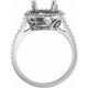 Halo Style Ring Mounting in 10 Karat White Gold for Round Stone, 2.77 grams