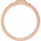 Family Stackable Ring Mounting in 18 Karat Rose Gold for Straight baguette Stone, 2.5 grams
