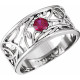 Family Floral Ring Mounting in Platinum for Round Stone, 10.5 grams