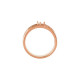 Family Floral Ring Mounting in 18 Karat Rose Gold for Round Stone, 8.08 grams