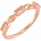 Family Stackable Ring Mounting in 18 Karat Rose Gold for Straight baguette Stone, 2.2 grams