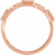 Family Stackable Ring Mounting in 18 Karat Rose Gold for Straight baguette Stone, 2.2 grams