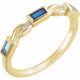 Family Stackable Ring Mounting in 18 Karat Yellow Gold for Straight baguette Stone, 2.2 grams