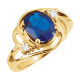 Accented Ring Mounting in 18 Karat Yellow Gold for Oval Stone, 4.45 grams