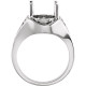 Scroll Solitaire Ring Mounting in 18 Karat White Gold for Oval Stone, 3.32 grams
