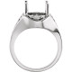 Scroll Solitaire Ring Mounting in 18 Karat Rose Gold for Oval Stone, 3.49 grams