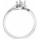 Solitaire Ring Mounting in 10 Karat White Gold for Oval Stone, 2.44 grams