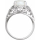 Solitaire Ring Mounting in 10 Karat White Gold for Oval Stone, 2.82 grams