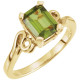 Solitaire Ring Mounting in 10 Karat Rose Gold for Emerald cut Stone, 3.02 grams