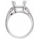 Solitaire Ring Mounting in 10 Karat Rose Gold for Emerald cut Stone, 3.02 grams