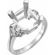 Solitaire Ring Mounting in 18 Karat Rose Gold for Emerald cut Stone, 4.11 grams