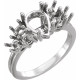 Accented Ring Mounting in Sterling Silver for Pear shape Stone, 2.7 grams