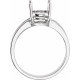 Solitaire Ring Mounting in 10 Karat White Gold for Oval Stone, 2.52 grams