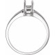 Solitaire Ring Mounting in 18 Karat White Gold for Emerald cut Stone, 3.22 grams