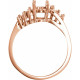 Accented Ring Mounting in 10 Karat Rose Gold for Oval Stone, 1.91 grams