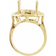 Accented Ring Mounting in 10 Karat Yellow Gold for Oval Stone, 5.01 grams